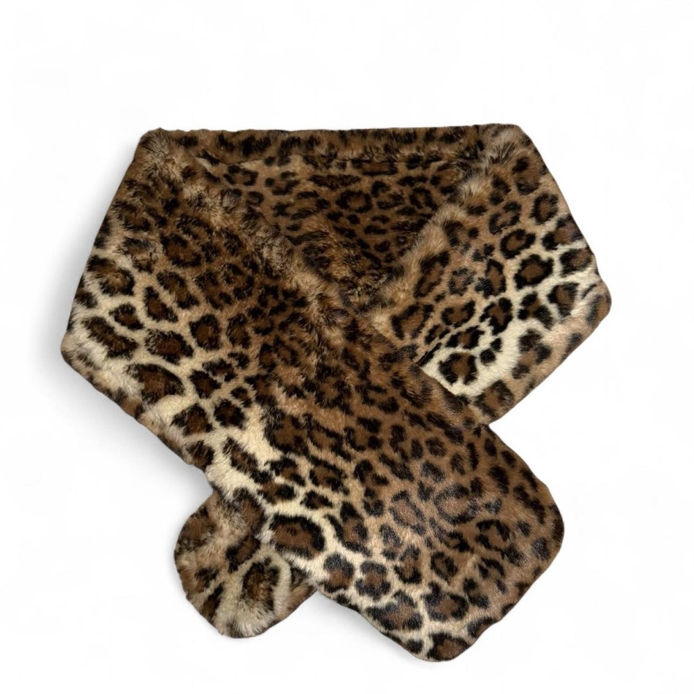 Leopard Print Faux Fur Scarf Cabi